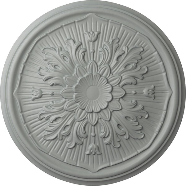 Ekena Millwork Luton Ceiling Medallion (Fits Canopies up to 1 1/8"), 15 3/4"OD x 5/8"P, Primed White CM16LU - main